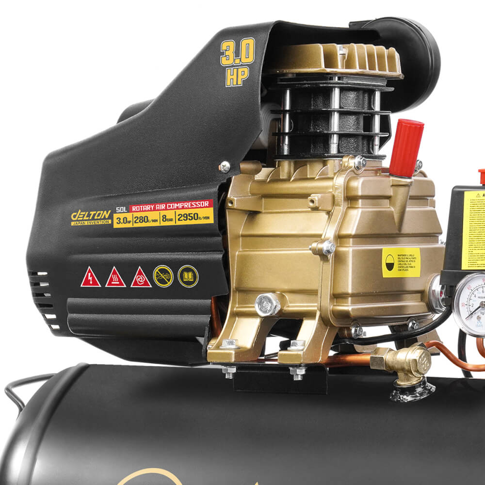 ปั๊มลมโรตารี่ DELTON รุ่น DRT-50L-R 50 ลิตร 3 แรงม้า